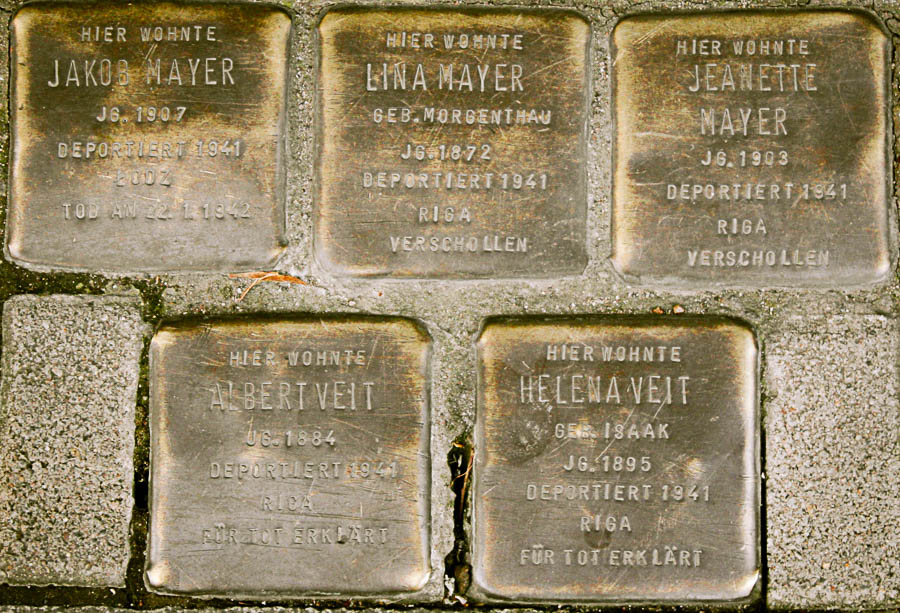 Stolpersteine, gegen das Vergessen, für das Erinnern und zur Mahnung